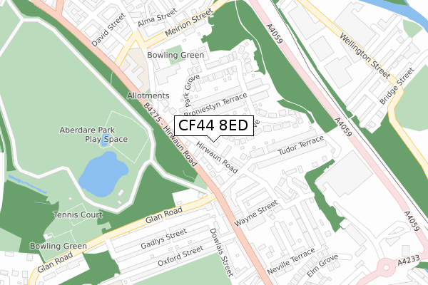 CF44 8ED map - large scale - OS Open Zoomstack (Ordnance Survey)