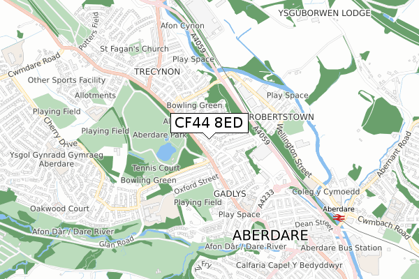 CF44 8ED map - small scale - OS Open Zoomstack (Ordnance Survey)