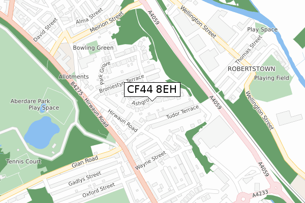 CF44 8EH map - large scale - OS Open Zoomstack (Ordnance Survey)