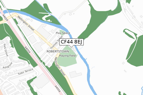 CF44 8EJ map - large scale - OS Open Zoomstack (Ordnance Survey)