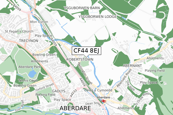 CF44 8EJ map - small scale - OS Open Zoomstack (Ordnance Survey)