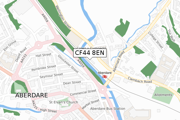 CF44 8EN map - large scale - OS Open Zoomstack (Ordnance Survey)