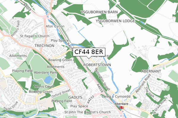 CF44 8ER map - small scale - OS Open Zoomstack (Ordnance Survey)