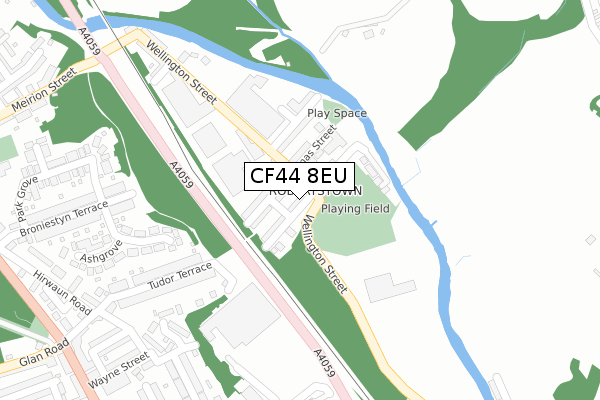 CF44 8EU map - large scale - OS Open Zoomstack (Ordnance Survey)