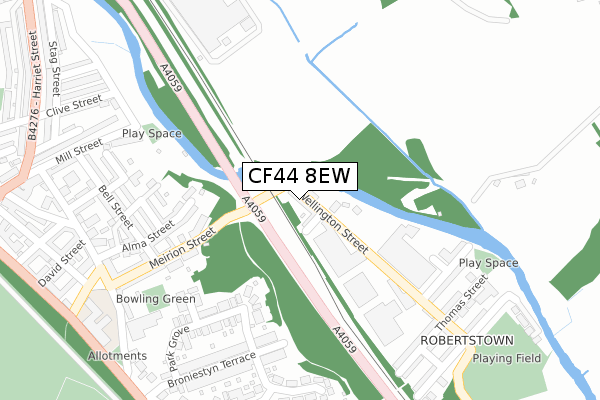 CF44 8EW map - large scale - OS Open Zoomstack (Ordnance Survey)