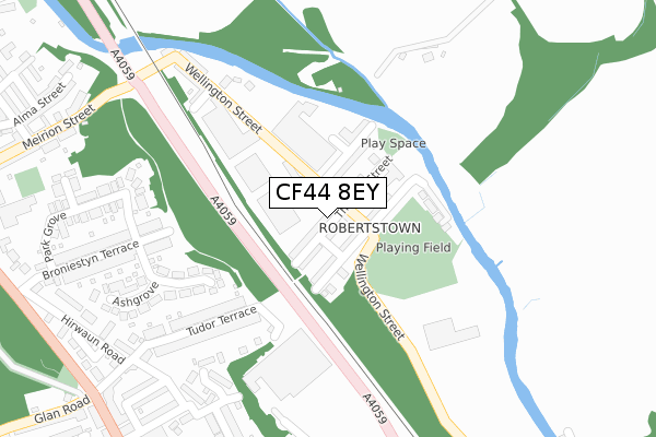 CF44 8EY map - large scale - OS Open Zoomstack (Ordnance Survey)