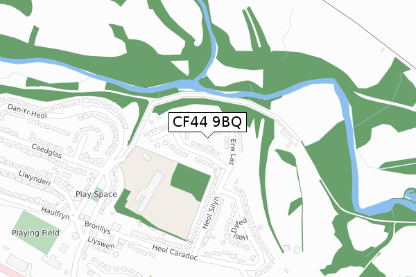 CF44 9BQ map - large scale - OS Open Zoomstack (Ordnance Survey)