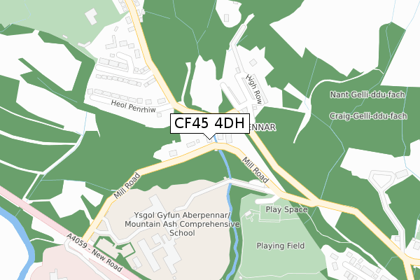 CF45 4DH map - large scale - OS Open Zoomstack (Ordnance Survey)