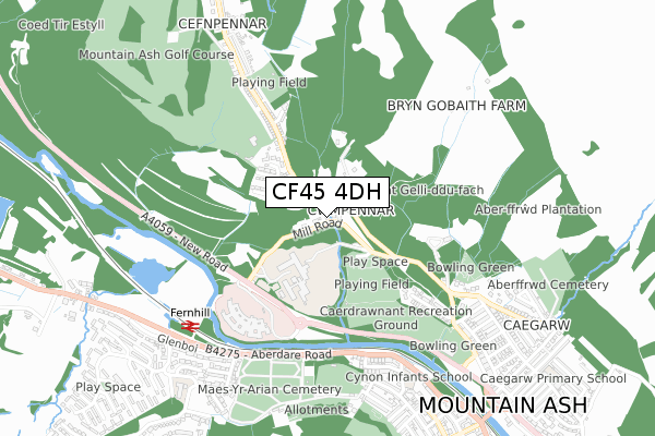 CF45 4DH map - small scale - OS Open Zoomstack (Ordnance Survey)