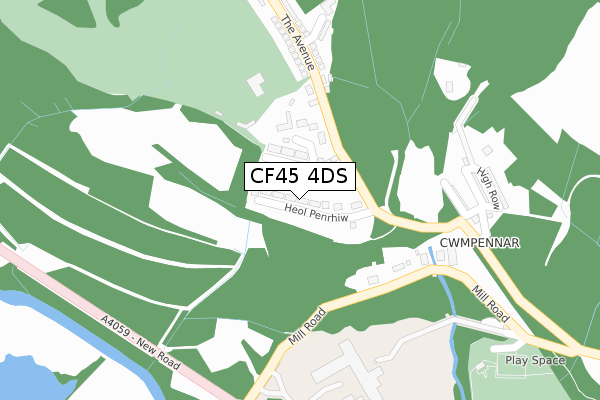 CF45 4DS map - large scale - OS Open Zoomstack (Ordnance Survey)