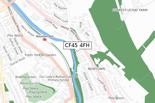 CF45 4FH map - large scale - OS Open Zoomstack (Ordnance Survey)