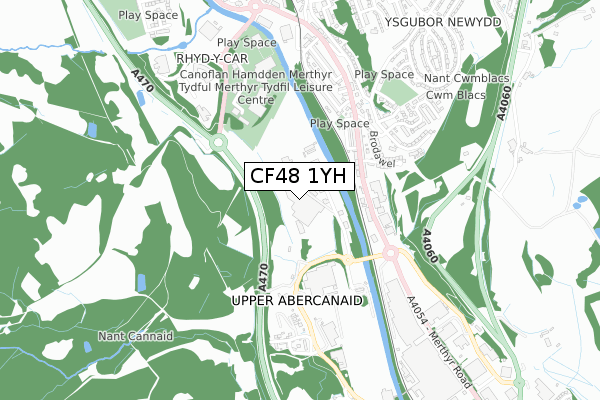 CF48 1YH map - small scale - OS Open Zoomstack (Ordnance Survey)