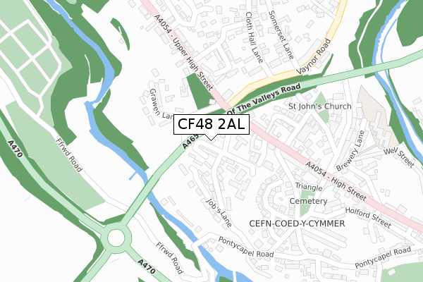 CF48 2AL map - large scale - OS Open Zoomstack (Ordnance Survey)