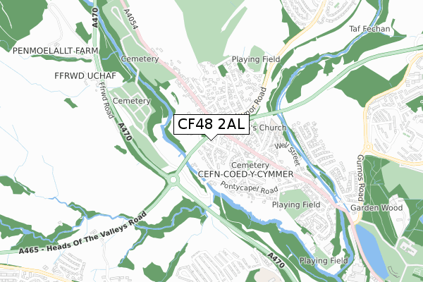 CF48 2AL map - small scale - OS Open Zoomstack (Ordnance Survey)