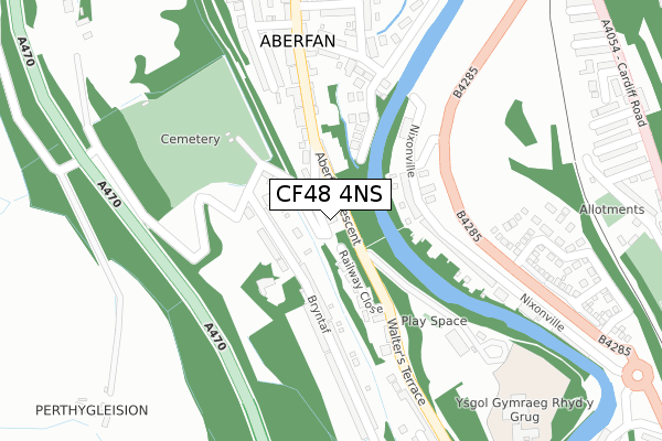 CF48 4NS map - large scale - OS Open Zoomstack (Ordnance Survey)