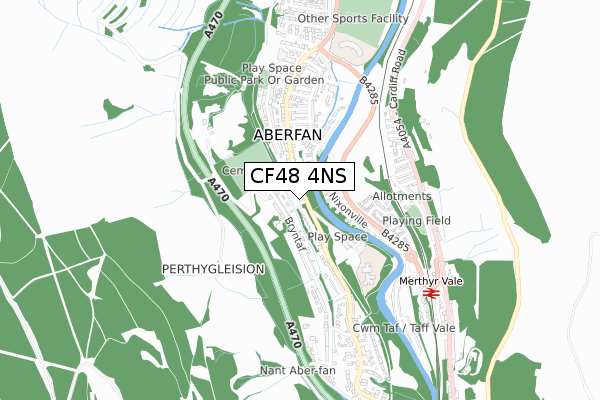 CF48 4NS map - small scale - OS Open Zoomstack (Ordnance Survey)