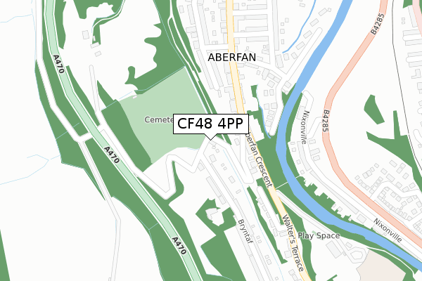 CF48 4PP map - large scale - OS Open Zoomstack (Ordnance Survey)