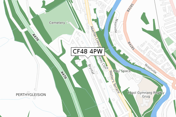 CF48 4PW map - large scale - OS Open Zoomstack (Ordnance Survey)