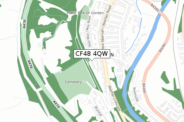 CF48 4QW map - large scale - OS Open Zoomstack (Ordnance Survey)