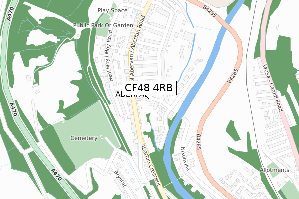 CF48 4RB map - large scale - OS Open Zoomstack (Ordnance Survey)