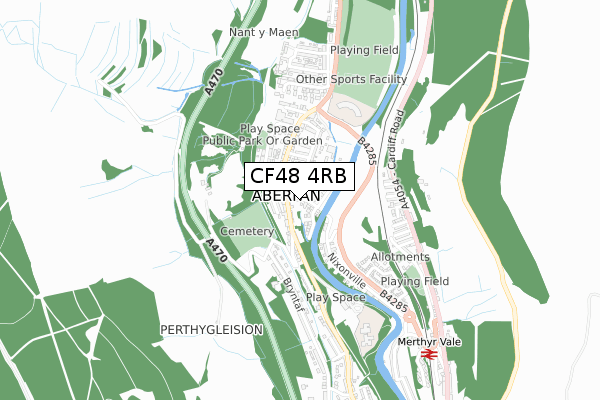 CF48 4RB map - small scale - OS Open Zoomstack (Ordnance Survey)