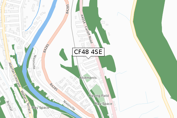 CF48 4SE map - large scale - OS Open Zoomstack (Ordnance Survey)