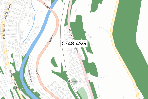 CF48 4SG map - large scale - OS Open Zoomstack (Ordnance Survey)