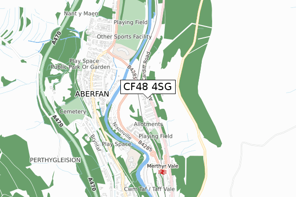 CF48 4SG map - small scale - OS Open Zoomstack (Ordnance Survey)