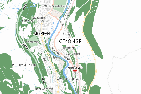 CF48 4SP map - small scale - OS Open Zoomstack (Ordnance Survey)