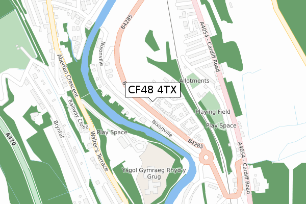 CF48 4TX map - large scale - OS Open Zoomstack (Ordnance Survey)