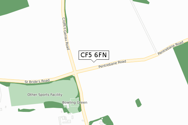 CF5 6FN map - large scale - OS Open Zoomstack (Ordnance Survey)