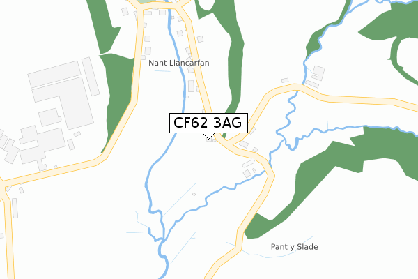 CF62 3AG map - large scale - OS Open Zoomstack (Ordnance Survey)