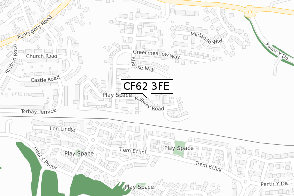 CF62 3FE map - large scale - OS Open Zoomstack (Ordnance Survey)