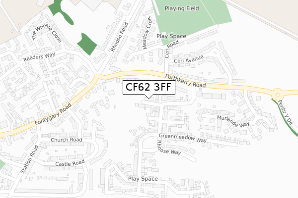 CF62 3FF map - large scale - OS Open Zoomstack (Ordnance Survey)