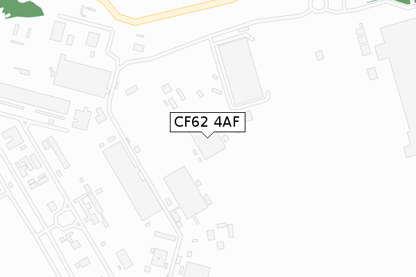 CF62 4AF map - large scale - OS Open Zoomstack (Ordnance Survey)