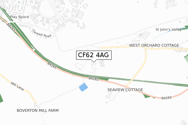 CF62 4AG map - small scale - OS Open Zoomstack (Ordnance Survey)