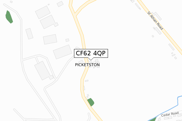 CF62 4QP map - large scale - OS Open Zoomstack (Ordnance Survey)