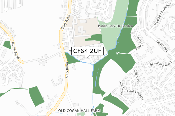 CF64 2UF map - large scale - OS Open Zoomstack (Ordnance Survey)