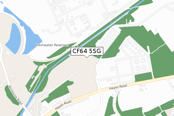 CF64 5SG map - large scale - OS Open Zoomstack (Ordnance Survey)