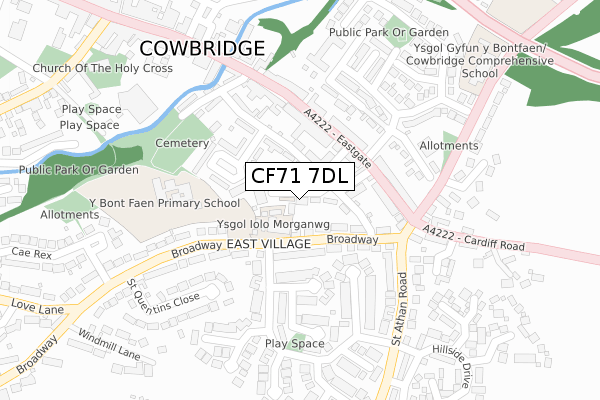 CF71 7DL map - large scale - OS Open Zoomstack (Ordnance Survey)