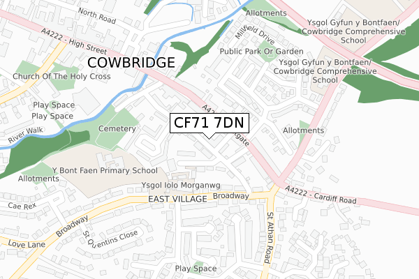 CF71 7DN map - large scale - OS Open Zoomstack (Ordnance Survey)