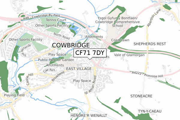 CF71 7DY map - small scale - OS Open Zoomstack (Ordnance Survey)