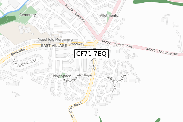 CF71 7EQ map - large scale - OS Open Zoomstack (Ordnance Survey)