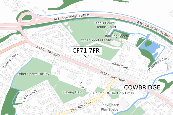 CF71 7FR map - large scale - OS Open Zoomstack (Ordnance Survey)