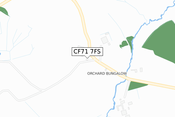 CF71 7FS map - large scale - OS Open Zoomstack (Ordnance Survey)