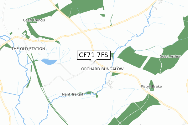 CF71 7FS map - small scale - OS Open Zoomstack (Ordnance Survey)