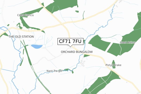 CF71 7FU map - small scale - OS Open Zoomstack (Ordnance Survey)