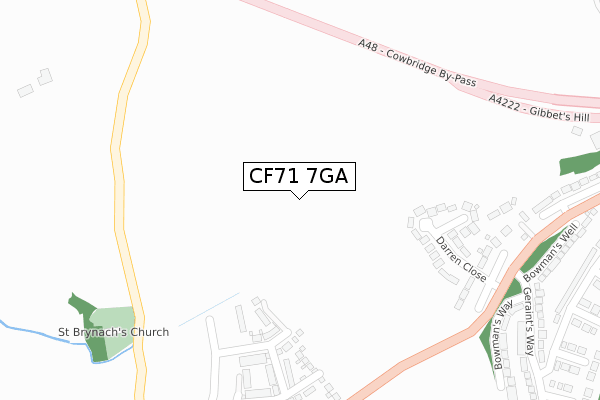 CF71 7GA map - large scale - OS Open Zoomstack (Ordnance Survey)