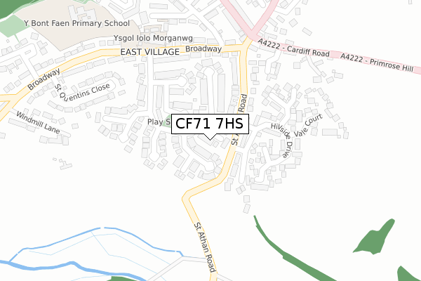 CF71 7HS map - large scale - OS Open Zoomstack (Ordnance Survey)