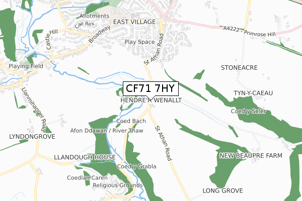 CF71 7HY map - small scale - OS Open Zoomstack (Ordnance Survey)